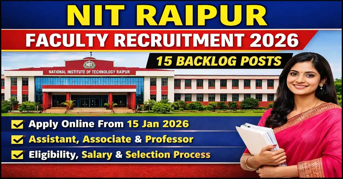 NIT Raipur Faculty Recruitment 2026