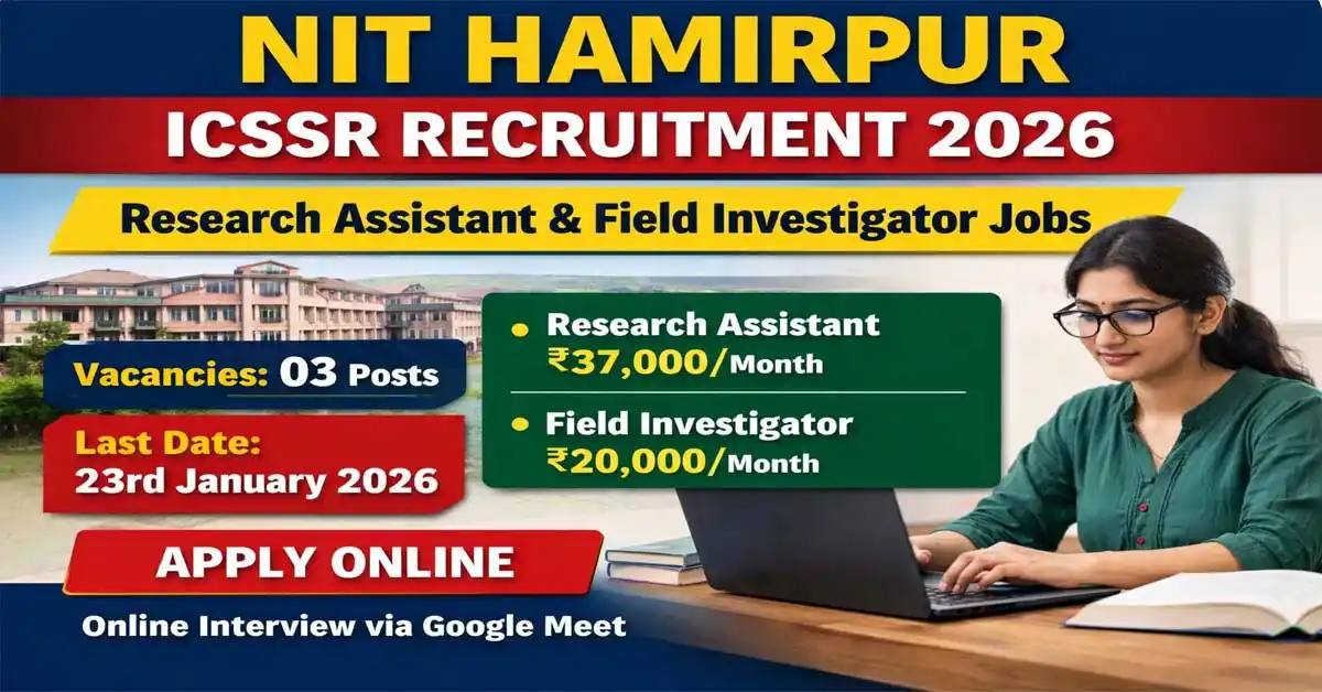 NIT Hamirpur ICSSR Recruitment 2026