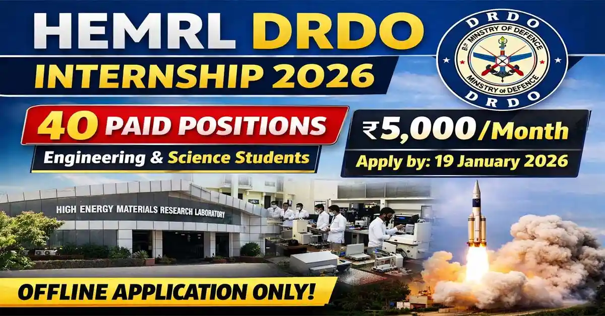 HEMRL DRDO Paid Internship 2026