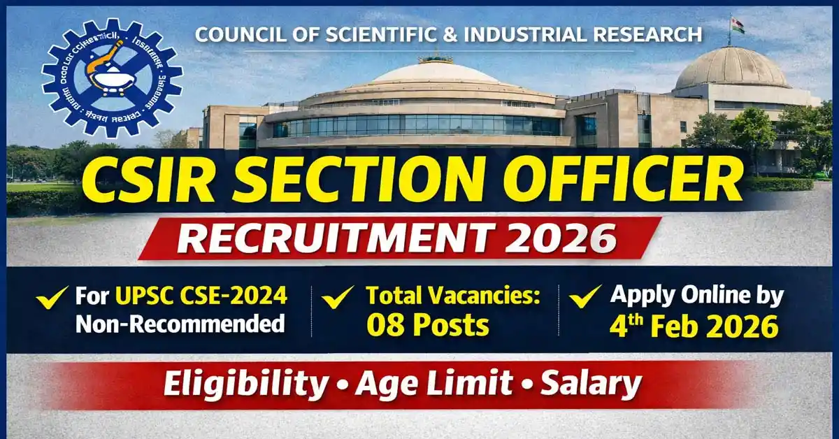 CSIR Section Officer Recruitment 2026